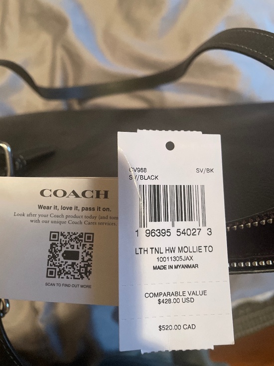 NWT COACH Mollie Tote Large In Signature Canvas CV967 Gold  Coach Mollie Tote Bag (large)